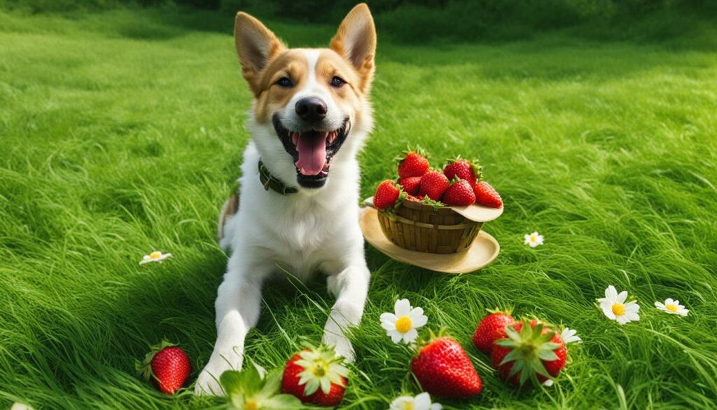 狗,草莓,狗狗